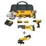 DEWALT 20-Volt MAX Li-Ion Cordless Combo Kit (5-Tool) with 20-Volt MAX Li-Ion Cordless 4-1/2 inch to 5 inch Grinder (Tool Only) - Image 1