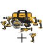 DEWALT 20-Volt MAX XR Lithium-Ion Brushless Cordless Combo Kit (6-Tool) with Free 1/2 in. Impact Wrench - Image 1