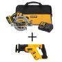 DEWALT 20-Volt MAX Lithium-Ion 7-1/4 in. Cordless Circular Saw Kit w/ 20-Volt Compact Reciprocating Saw (Tool-Only) - Image 1