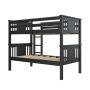 Dorel Living Dylan Twin Over Twin Wood Bunk Bed - Kids, Black - Image 1