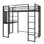 DHP Alana Black Metal Twin Loft Bed w/ Desk - Image 1