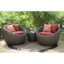 AE Outdoor Corona 3-Piece All-Weather Wicker Patio Deep Seating Set with Sunbrella Red Cushions - Image 1