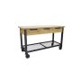 DURAMAX Rove 62 in. x 24 in. 3-Drawer Maple Rubberwood Mobile Workbench with Solid Wood Top - Image 1
