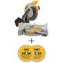 DEWALT 15 Amp Corded 12 in. Single Bevel Compound Miter Saw w/ 12 in. Miter Saw Blade 32-Teeth and 80-Teeth (2-Pack) - Image 1