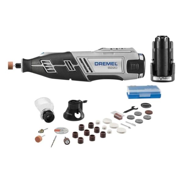 Dremel-8220-Series-12-Volt-MAX-Lithium-Ion-Variable-Speed-Cordless-Rotary-Tool-Kit-w-2-Batteries-28-accs-and-Case