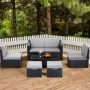 HAPPATIO 6-Piece Rattan Patio Sectional Sofa with Black/Grey Cushions - Image 1