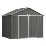Arrow 10 ft. W x 8 ft. H x 8 ft. D EZEE Extra-High Galvanized Steel Gable Shed in Charcoal/Cream with Snap-IT Quick Assembly - Image 1