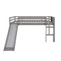 Full size Loft Bed Wood Bed with Chalkboard, Stair and Slide Gray - Image 1