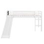 White Twin size Loft Bed Wood Bed with Slide, Stair and Chalkboard - Image 1