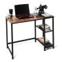 40 in. Home Office Desk, Study Writing Desk with 2-Tier Storage Shelves, Simple Industrial Modern Laptop Workstation - Image 1