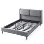 Zinus Avery Grey Queen Platform Bed with Reclining Headboard and USB Ports - Image 1