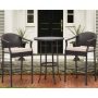 3-Piece Outdoor Wicker Bar Set with Iron Table Top - Image 1