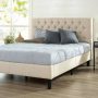 Zinus - Misty Beige King Upholstered Platform Bed Frame - Image 1