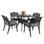 Freestyle Joivi Black 5-Piece Aluminum Outdoor Dining Set with Gray Cushions - Image 1