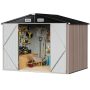 6 ft. W x 8 ft. D Outdoor Galvanized Metal Storage Shed with 4 air vents, Frame Garden Storage Shed 48 (Sq. ft.) - Image 1