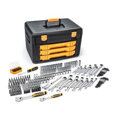 GEARWRENCH-1-4-in-and-3-8-in-Drive-90-Tooth-Standard-and-Deep-SAE-Metric-Mechanics-Tool-Set-in-3-Drawer-Storage-Box-232-Piece