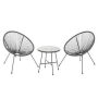 Gray 3-Piece Wicker Frame Outdoor Bistro Seating Acapulco Chair - Image 1