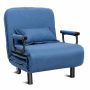 Costway 25-in Width Big and Tall Blue Polyester Convertible Ergonomic Recliner - Image 1