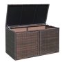 88 Gal. Rattan Outdoor Storage Bench Box Outdoor Patio Container Seat with Door Mix Brown - Image 1