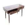 43.5 in. W Brown Wood 2-Drawers Mid-Century Computer Desk Study Workstation Study Laptop Table - Image 1