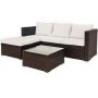 5-Piece Wicker Patio Garden Conversation Set with Beige Cushion - Image 1