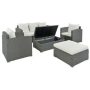 5-Piece PE Wicker Patio Outdoor Conversation Set with Beige Cushions - Image 1