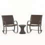 Gracie's Dark Brown 3-Piece Wicker Patio Conversation Set - Image 1