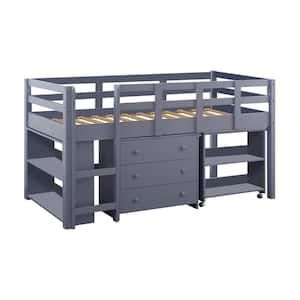 Gray-Low-Loft-Bed-Twin-Loft-Bed-with-Desk-Kids-Beds-for-Boy-Solid-Pine-Wood-Toddler-Bed