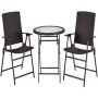 3-Pieces Wicker Folding Bistro Set - Image 1