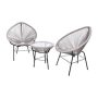 3-Pieces Wicker Outdoor Bistro Set (Gray) - Image 1