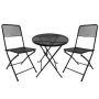 3-Piece Metal Outdoor Bistro Set H-YL-MB005-BLACK - Image 1