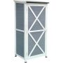 Hanover 1.7 ft. x 4.7 ft. Gray Wooden Storage Shed w/ Shelves - Image 1