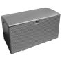 Hampton 120 Gal. Grey Resin Wicker Outdoor Storage Deck Box with Lockable Lid - Image 1