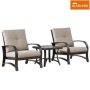 3-Piece Aluminum Patio Conversation Set with Beige Sunbrella Cushions - Image 1