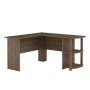 Quincy 52 in. L-Shaped Rustic Oak Computer Desk with Shelf - Image 1