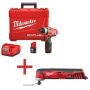 Milwaukee M12 12-Volt Lithium-Ion Cordless Brushless 1/4 in. 2-Speed Screwdriver Combo Kit with Free M12 Multi-Tool (Tool-Only) - Image 1