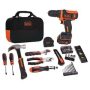 BLACK+DECKER 12V MAX Lithium-Ion Cordless Project Kit (57 Piece) with (1) 1.5Ah Battery, Charger, and Tool Bag - Image 1