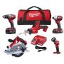Milwaukee M18 18V Lithium-Ion Cordless Combo Tool Kit (5-Tool) with (1) 3.0Ah and (1) 1.5Ah Battery, (1) Charger, (1) Tool Bag - Image 1