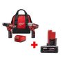 Milwaukee M12 12V Lithium-Ion Cordless Drill Driver/Impact Driver Combo Kit (2-Tool) W/ Free 6.0AH Battery - Image 1