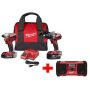 Milwaukee M18 18V Lithium-Ion Brushless Cordless Hammer Drill and Impact Combo Kit with Free M18 Jobsite Radio - Image 1