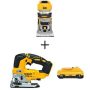DEWALT 20V MAX Lithium-Ion Cordless Brushless Router, 20V Brushless Jigsaw, and (1) 20V 4.0Ah Battery - Image 1