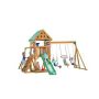 Creative Cedar Designs Mountain View Playset with Tarp Roof, Monkey Bars, Sandbox, Blue Swing Set Accessories and Green Slide - Image 1