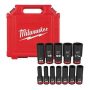 Milwaukee SHOCKWAVE 1/2 in. Drive SAE Deep Well Impact Socket Set (12-Piece) - Image 1