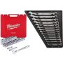 Milwaukee Combination Metric Wrench Mechanics Set with 1/2 in. Drive SAE/Metric Ratchet and Socket Mechanics Set (62-Piece) - Image 1