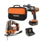 RIDGID 18V Brushless Cordless 2-Tool Combo Kit w Hammer Drill,Driver, Jig Saw, 4.0 Ah MAX Output Battery, Charger & Bag - Image 1