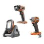 RIDGID 18V Cordless Flood Light with Detachable Light and Torch Light Kit (Tools Only) with SubCompact Brushless Impact Wrench - Image 1