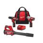 Milwaukee M12 12V Lithium-Ion Cordless Drill Driver/Impact Driver Combo Kit with Compact Spot Blower - Image 1