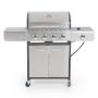 4-Burner Portable Propane Gas Grill in Stainless Steel with Side Burner and Fixed Side Tables - Image 1