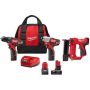Milwaukee M12 12V Lithium-Ion Cordless Drill Driver/Impact Driver Combo Kit w/Pin Nailer and 6.0 Ah/3.0 Ah Batteries - Image 1