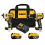 DEWALT 20V MAX Cordless Brushless 2 Tool Combo Kit with (2) 4.0Ah Batteries and Charger - Image 1